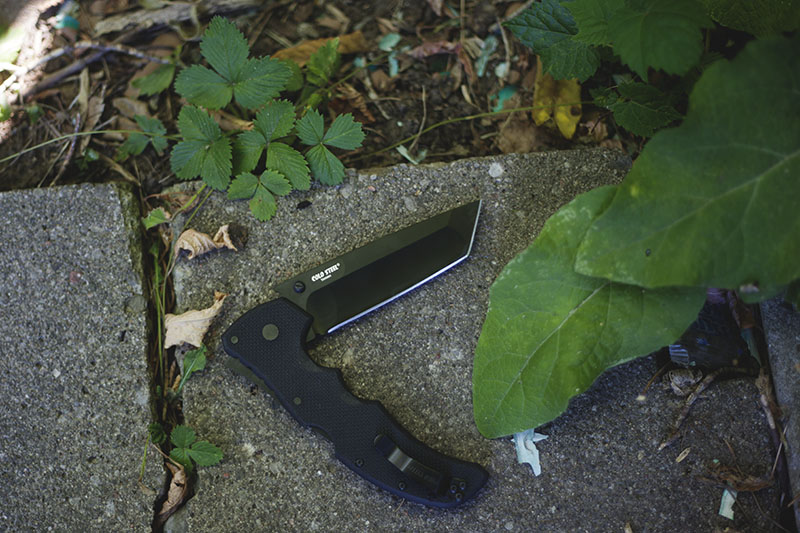 all black tactical pocket knife cold steel recon 1 review