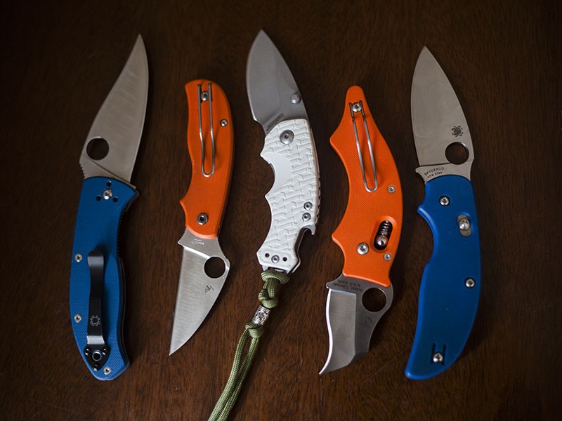 Knife Drop: Blue, Orange, & White Handles