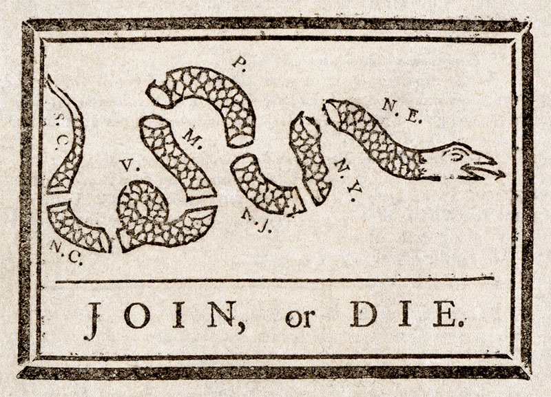 benjamin franklins join or die flag american history